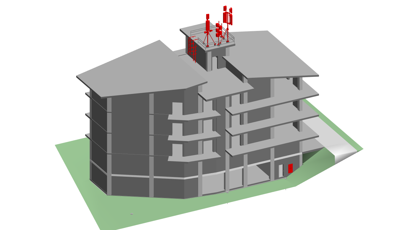Vue infrastructure télécom modélisée